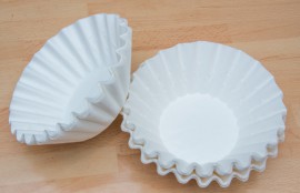 picture of unused paper coffee filters